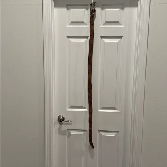 Luchesse Classic Croccodile belt size 44 silver buckle cowboy - Picture 8 of 12